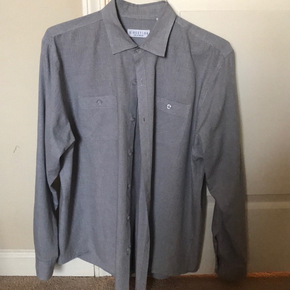 Gray/light gray checkered button up - Picture 1 of 3